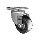Stainless 3"x1.25" Polyolefin Delrin Bearing Caster with 2.5"x3.625" Plate