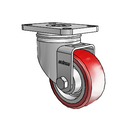 Stainless 3"x1.25" HI-TECH Plain Caster with 2.5"x3.625" Plate