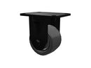 Black Low-Profile 3" MAX Nylon Wheel Rigid Caster with Top Plate
