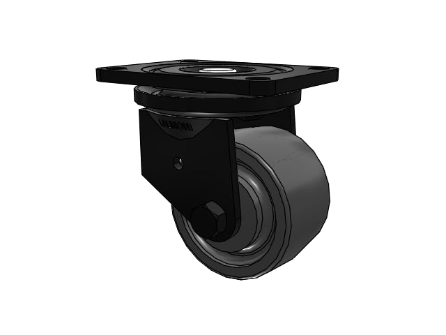 Black Low-Profile 3" MAX Nylon Wheel Caster with Top Plate