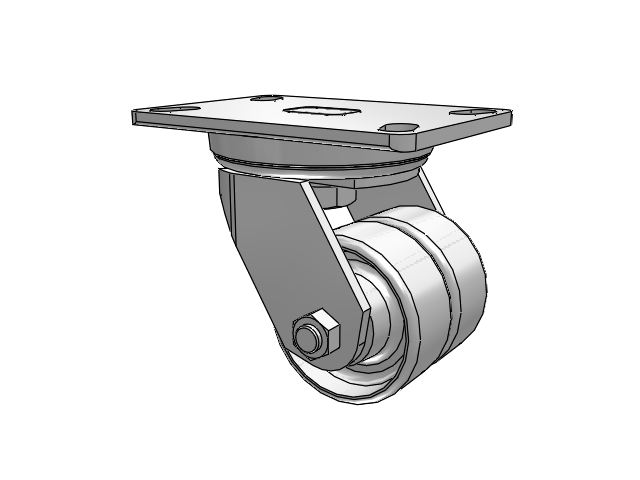 Dual-Wheel 3.25" CA Cast Iron Wheel Caster with 6.25"x4.5" Plate