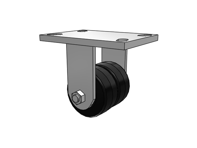 Dual-Wheel 3.25" TM Phenolic Wheel Rigid Caster with 6.25"x4.5" Plate