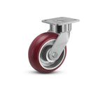 6"x2" USA Ergonomic Swivel Caster with MAX-Efficiency Wheel and 4"x4.5" Plate