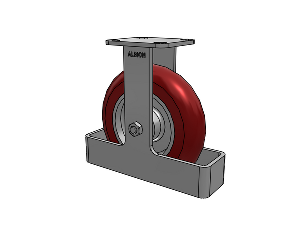 8"x2" USA Ergonomic Rigid Caster with MAX-Efficiency Wheel, Toe Guard, and 4"x4.5" Plate