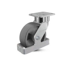6"x2" USA Ergonomic Swivel Caster with Nylon Wheel, Toe Guard, and 4"x4.5" Plate