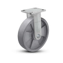 8"x2" USA Ergonomic Rigid Caster with Nylon Wheel and 4"x4.5" Plate