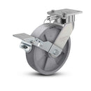 8"x2" USA Ergonomic Brake Caster (9.5" OAH) with Nylon Wheel, Swivel Lock, and 4"x4.5" Plate