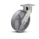 8"x2" USA Ergonomic Swivel Caster with Nylon Wheel and 4"x4.5" Plate