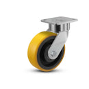 6"x2" USA Ergonomic Swivel Caster with HD Poly-on-Iron Wheel and 4"x4.5" Plate