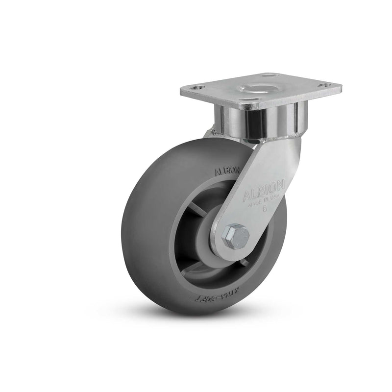 6"x2" USA Ergonomic Swivel Caster with Performance Rubber Donut Wheel