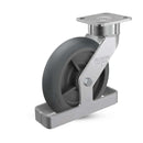 8"x2" USA Ergonomic Swivel Caster (9.5" OAH) with Performance Rubber Donut Wheel, Toe Guard,