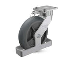 8"x2" USA Ergonomic Swivel Caster with Performance Rubber Donut Wheel, Toe Guard, and Swivel Lock