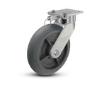 8"x2" USA Ergonomic Swivel Caster with Performance Rubber Donut Wheel and Swivel Lock