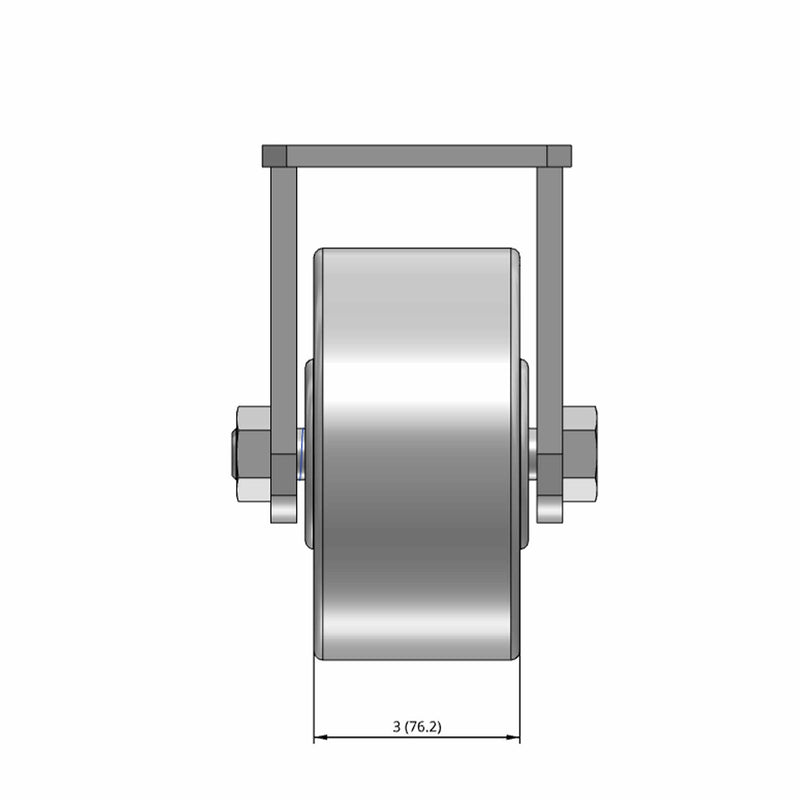 6"x3" Heavy-Duty Kingpinless Rigid Caster with Cast Iron Wheel