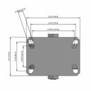 6"x3" Heavy-Duty Kingpinless Rigid Caster with Cast Iron Wheel