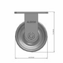 6"x3" Heavy-Duty Kingpinless Rigid Caster with Cast Iron Wheel