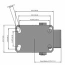 6"x3" Heavy-Duty Kingpinless Swivel Caster with Cast Iron Wheel