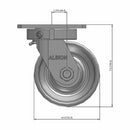 6"x3" Heavy-Duty Kingpinless Swivel Caster with Cast Iron Wheel