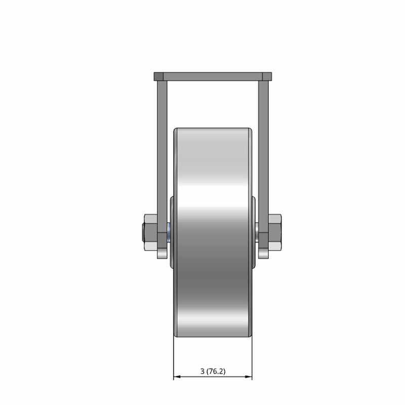 8"x3" Heavy-Duty Kingpinless Rigid Caster with Cast Iron Wheel