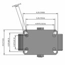 8"x3" Heavy-Duty Kingpinless Rigid Caster with Cast Iron Wheel