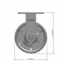 8"x3" Heavy-Duty Kingpinless Rigid Caster with Cast Iron Wheel