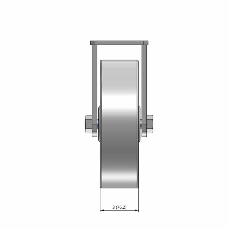 10"x3" Heavy-Duty Kingpinless Rigid Caster with Cast Iron Wheel