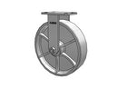 Kingpinless USA-rig 12"x3" Cast Iron Wheel Rigid Caster with 6.25"x4.5" Plate