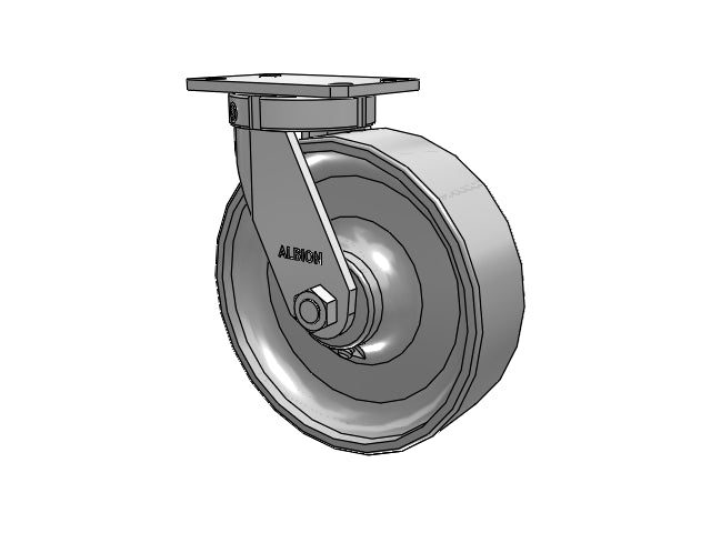 Kingpinless USA-rig 10"x3" Forged Steel Wheel Caster with 6.25"x4.5" Plate