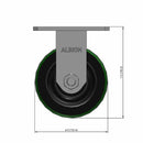 6"x3" USA-Made Kingpinless Rigid Polyurethane-on-Iron Wheel Caster