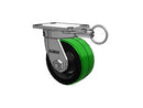 Kingpinless 6"x3" Green Poly-on-Iron Caster with 6.25"x4.5" Plate & Swivel Lock