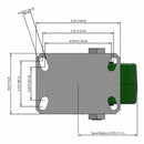 6"x3" USA-Made Kingpinless Swivel Polyurethane-on-Iron Wheel Caster