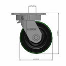 6"x3" USA-Made Kingpinless Swivel Polyurethane-on-Iron Wheel Caster