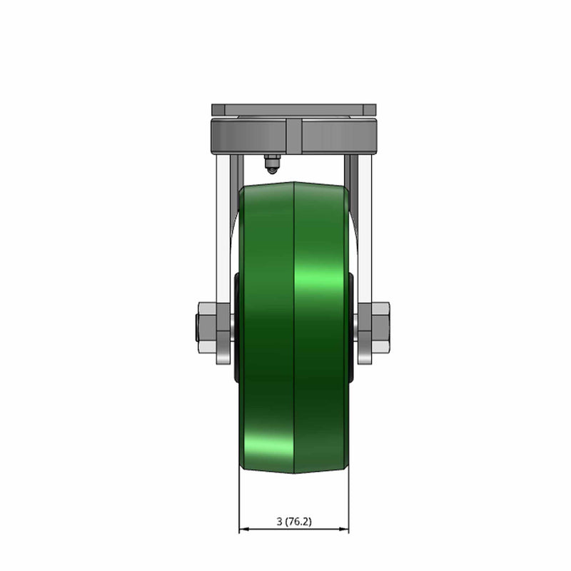 8"x3" USA-Made Kingpinless Swivel Polyurethane-on-Iron Wheel Caster