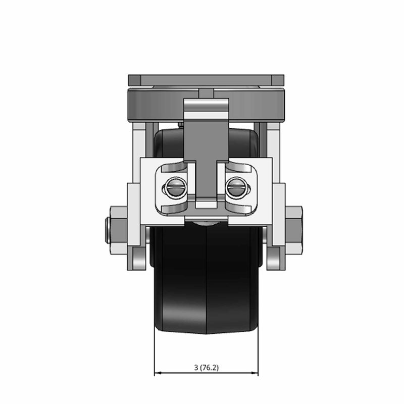 6"x3" USA-Made Kingpinless Top Lock Caster with Phenolic Wheel
