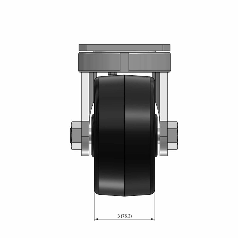 6"x3" USA-Made Kingpinless Swivel Caster with Phenolic Wheel