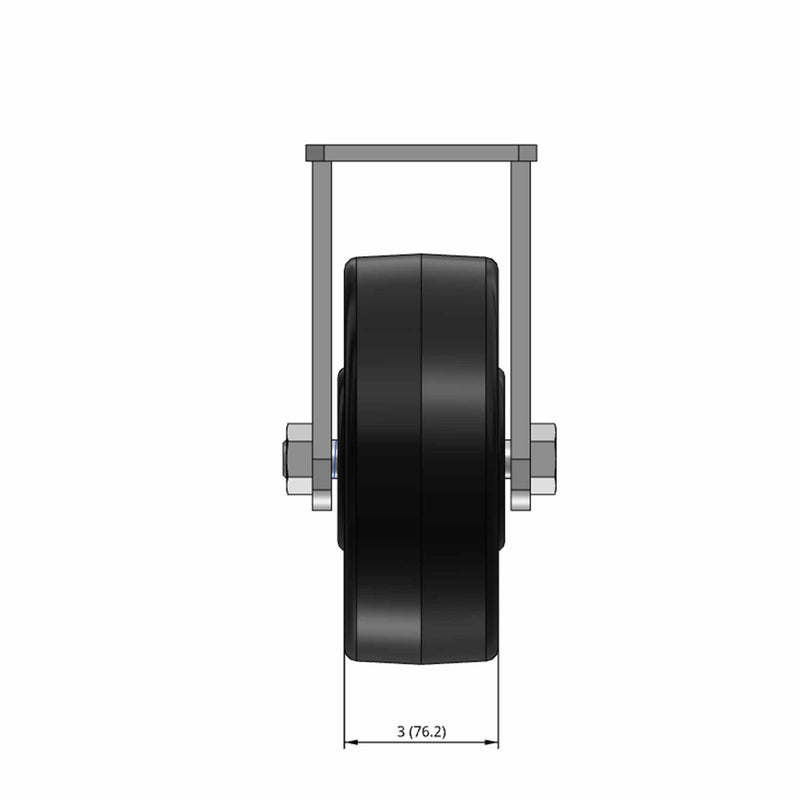 8"x3" USA-Made Kingpinless Rigid Caster with Phenolic Wheel