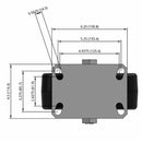 8"x3" USA-Made Kingpinless Rigid Caster with Phenolic Wheel