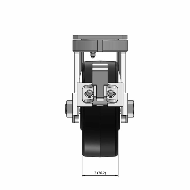8"x3" USA-Made Kingpinless Top Lock Caster with Phenolic Wheel