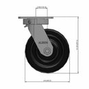 8"x3" USA-Made Kingpinless Swivel Caster with Phenolic Wheel