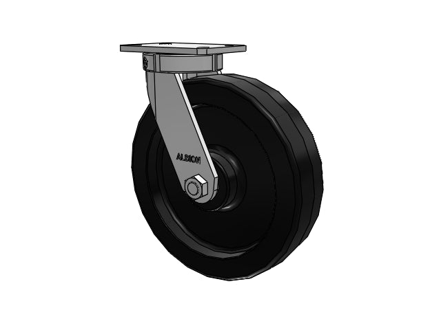 Kingpinless USA 12"x3" Phenolic Caster with 6.25"x4.5" Plate