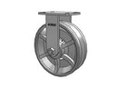 Kingpinless 10"x3" Cast Iron V-Groove Wheel Rigid Caster with 6.25"x4.5" Plate