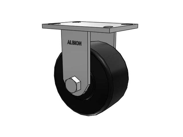 Stainless HD Kingpinless 6"x3" Trionix Nylon Rigid Caster with 6.25"x4.5"