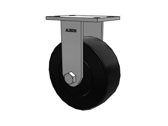 Stainless HD Kingpinless 8"x3" Trionix Nylon Rigid Caster with 6.25"x4.5"