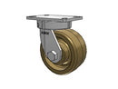 Stainless HD Kingpinless 6"x3" High-Heat Phenolic Wheel Caster with 6.25"x4.5"