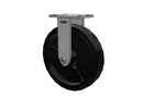 Value Kingpinless 12"x3" Rubber-on-Iron Wheel Rigid Caster with 6.25"x4.5"
