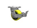 Value Kingpinless 6"x3" HD Poly-on-Iron Caster with Face Brake and 6.25"x4.5"