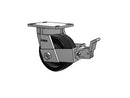 Value Kingpinless 6"x3" Phenolic Wheel Caster with Face Brake and 6.25"x4.5"