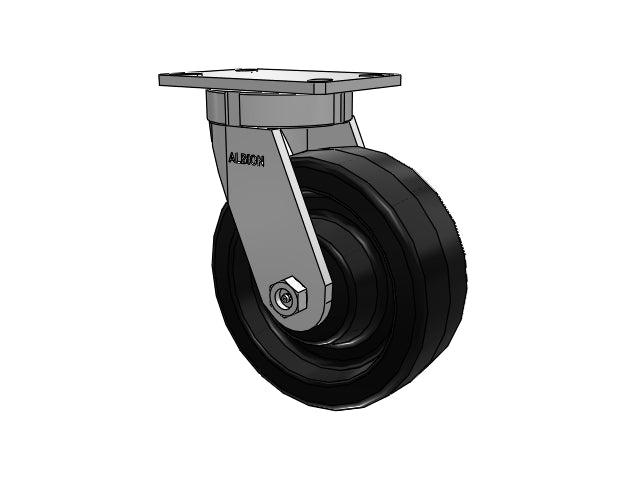 Value Kingpinless 8"x3" Phenolic Wheel Caster with 6.25"x4.5"
