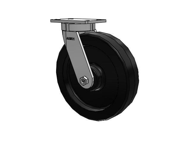 Value Kingpinless 12"x3" Phenolic Wheel Caster with 6.25"x4.5"