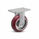 6"x2" USA Ergonomic Rigid Caster with MAX-Efficiency Wheel and 6.25"x4.5" Plate